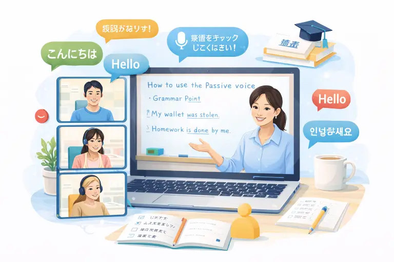 言の葉スクールの教室。明るく落ち着いた学習環境のイメージ